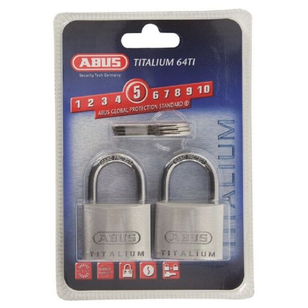 CANDADO ABUS 2UD Titalium 30mm en llaves iguales blister