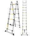 ESCALERA TELESCOPICA EN "V" PLEGABLE JBM REF. 52149